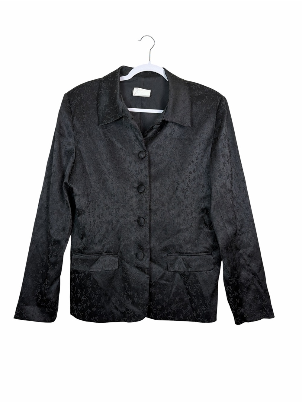 Tall Girl Black Floral Jacquard Blazer Jacket Size 14 Gothic Whimsigoth